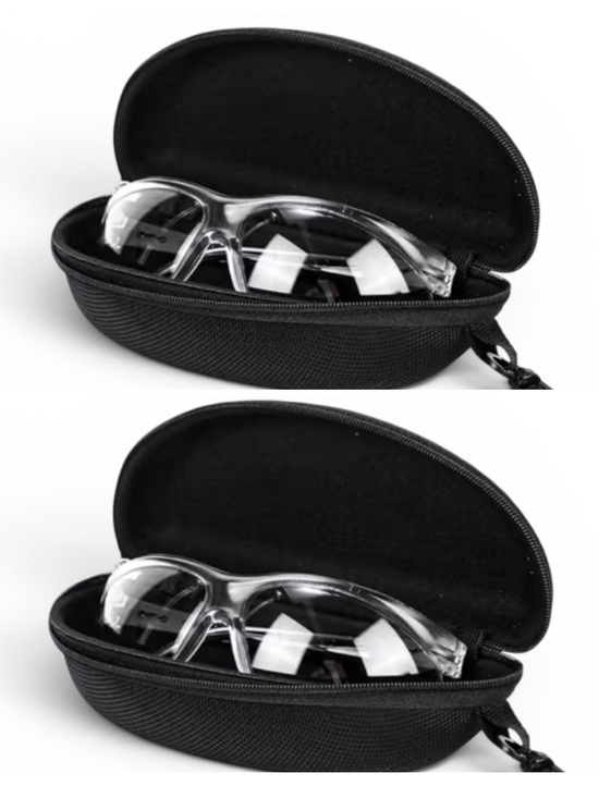 Other - Two pack Clear Safety Glasses with Black Zip Case